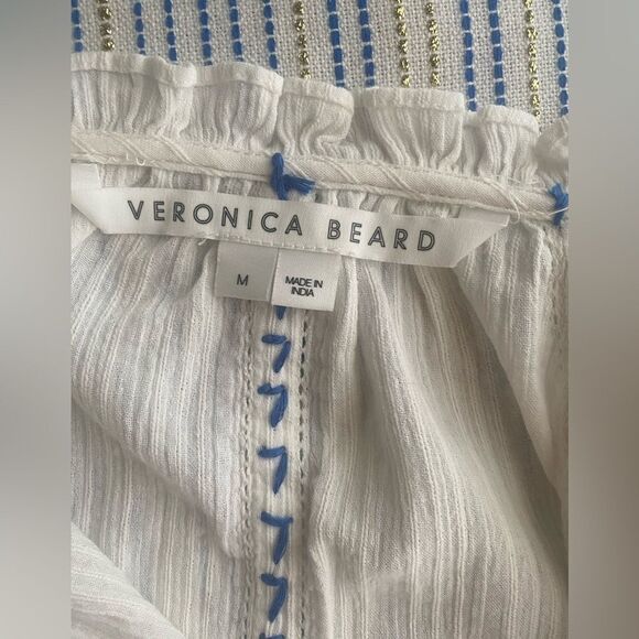 Veronica Beard short white long sleeve boho style dress size medium - Picture 6 of 15